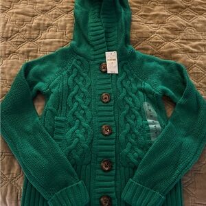 GapKids Emerald Hooded Cardigan NWT